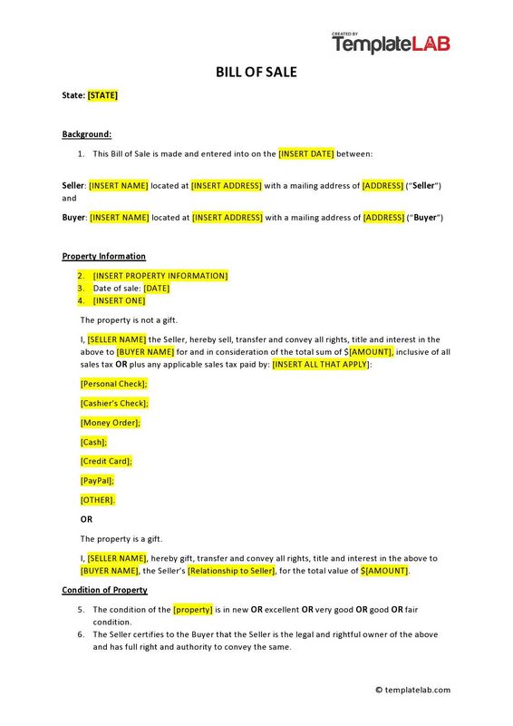 Ranch Tractor Proof Of Sale Form